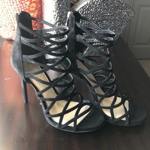 Jessica Simpson Black Lux Suede Heels Size 9